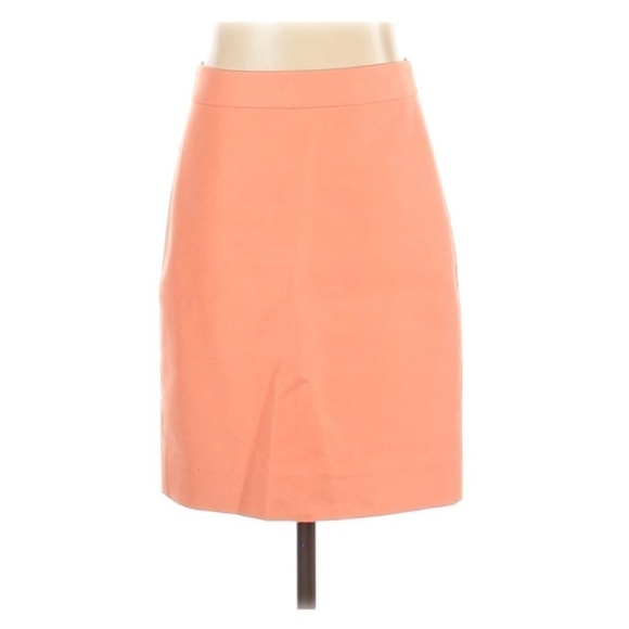 J.Crew Coral Peach Pencil Skirt sz 00 - Picture 1 of 4